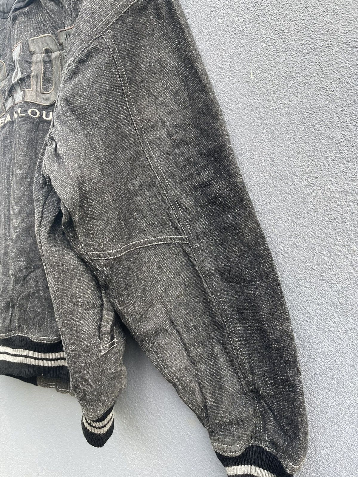 Japanese Brand × Vintage Jean Louis Fradet Vintage Denim Varsity Jacket - Size L Size US L / EU 52-54 / 3 - 19 Thumbnail