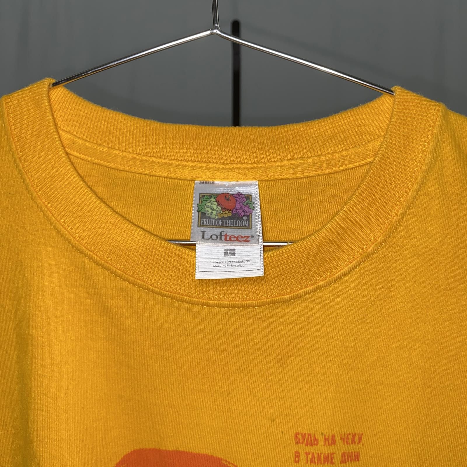 Vintage Vintage Yellow Graphic Tee - 'Небольшай!' Size US L / EU 52-54 / 3 - 3 Thumbnail
