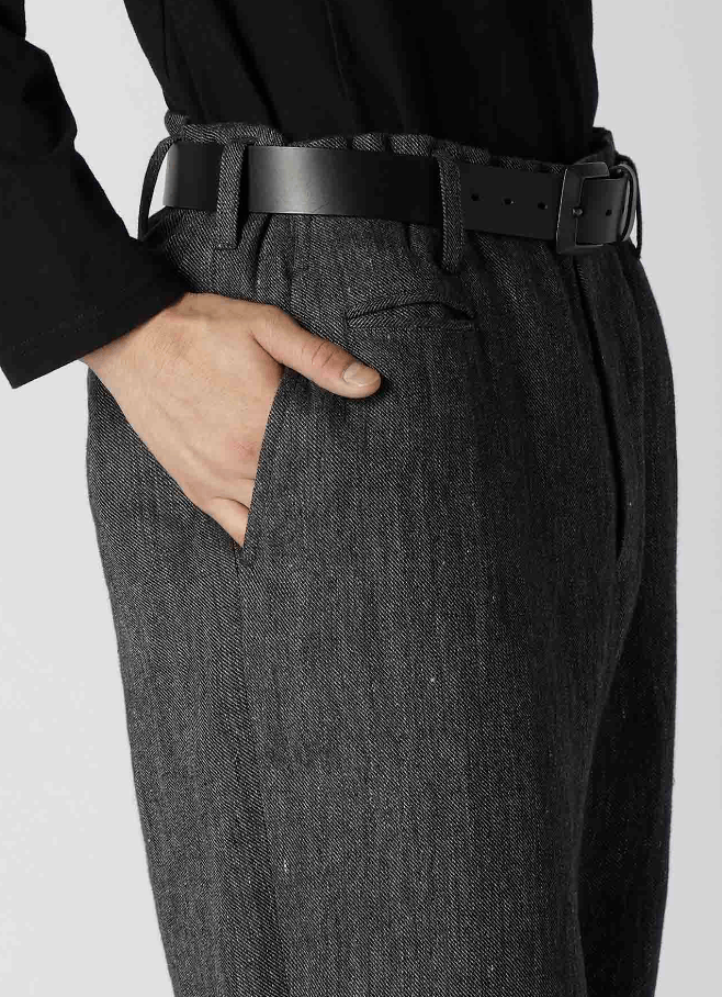 Yohji Yamamoto Yohji Yamamoto Pour Homme - FLAX TOP GABARDINE SLIM PANTS Size US 30 / EU 46 - 11 Thumbnail