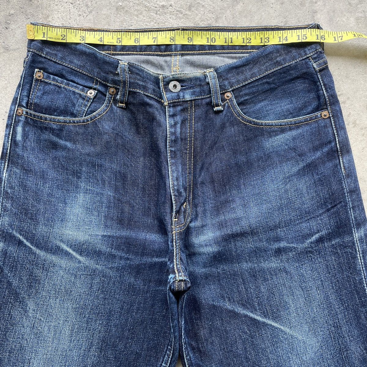 Levi's Vintage Clothing Vintage Levi’s 502 Distressed Jeans Dark Blue Faded Pants Size US 32 / EU 48 - 5 Thumbnail