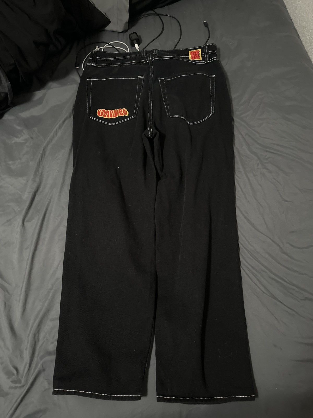 Empyre Empyre Black Baggy Jeans w/white stitching Size US 32 / EU 48 - 2 Thumbnail