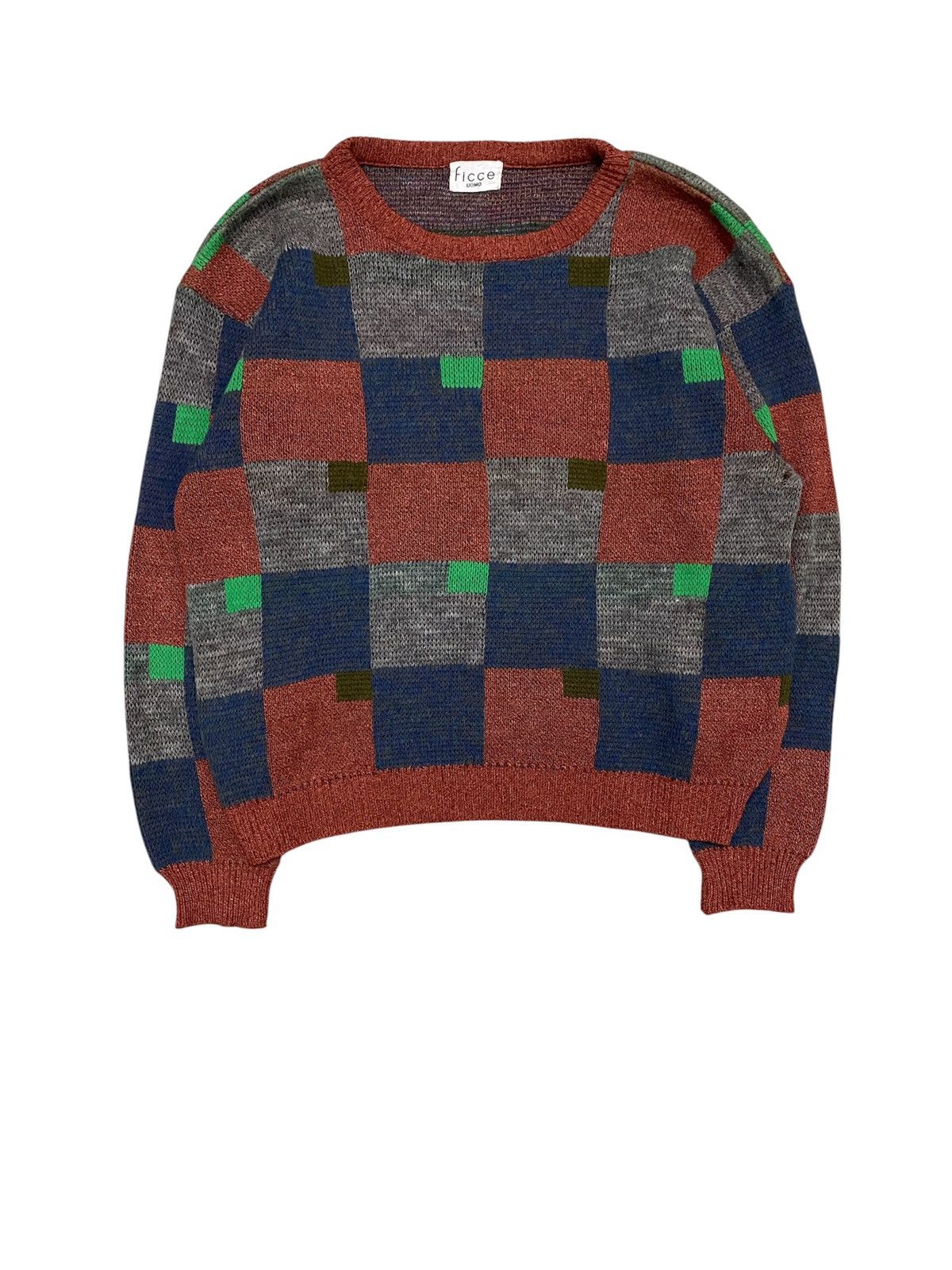 Yoshiyuki Konishi 1980s FICCE patchwork wool knit Size US M / EU 48-50 / 2 - 1 Thumbnail