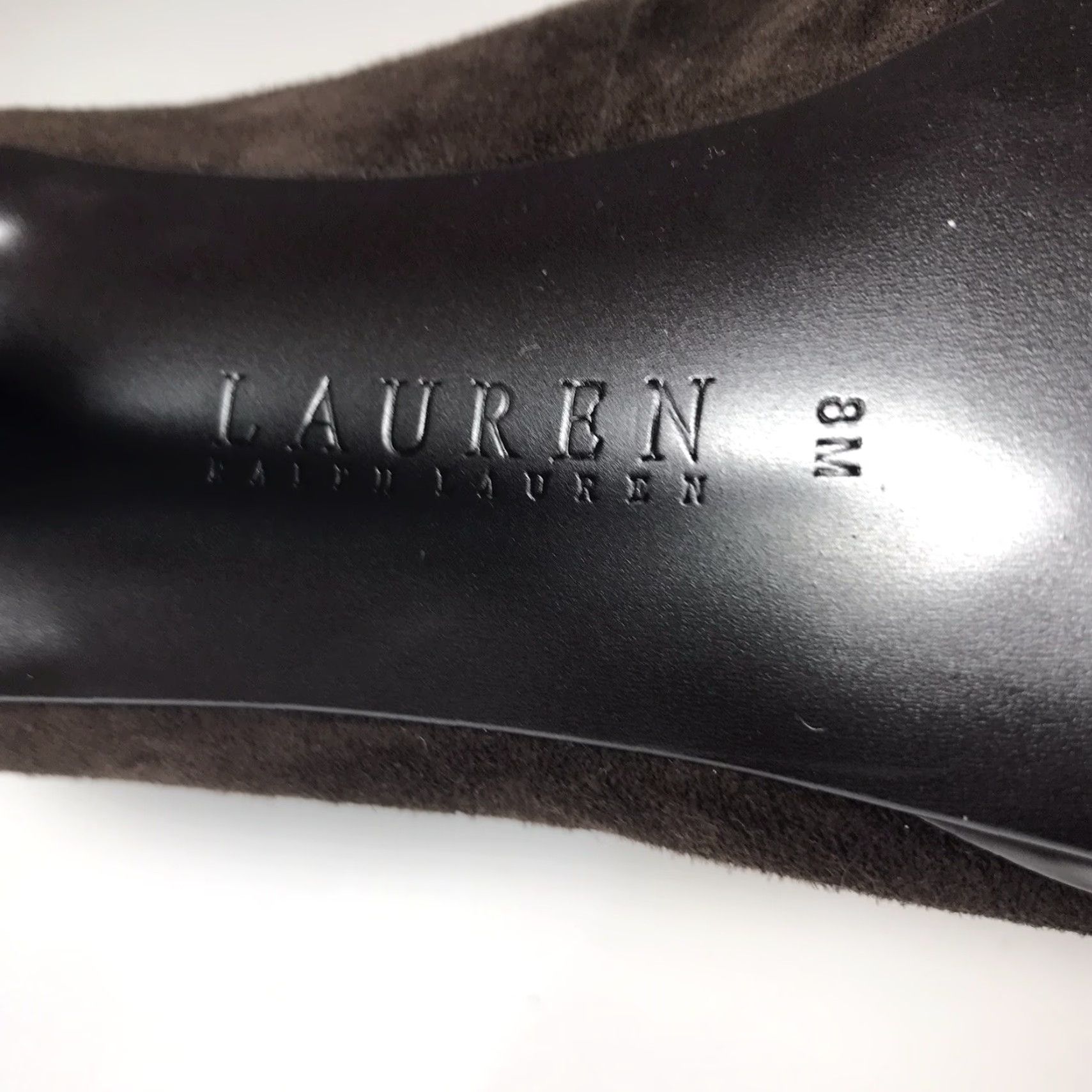 Ralph Lauren Lauren Ralph Lauren Suede Heels Women Size 8M Platform 1in 4.5in Block Heel Brown Formal Size US 8 / IT 38 - 7 Thumbnail