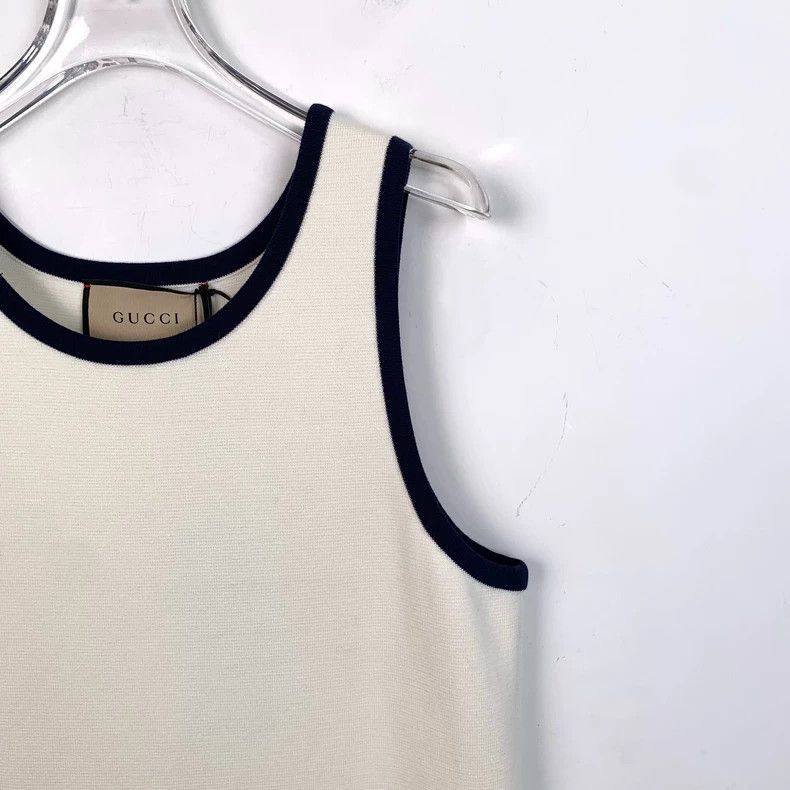 Gucci Gucci Sleeveless Knit Dress with Logo Embroidery-2506 Size US 36 / EU 52 - 3 Thumbnail