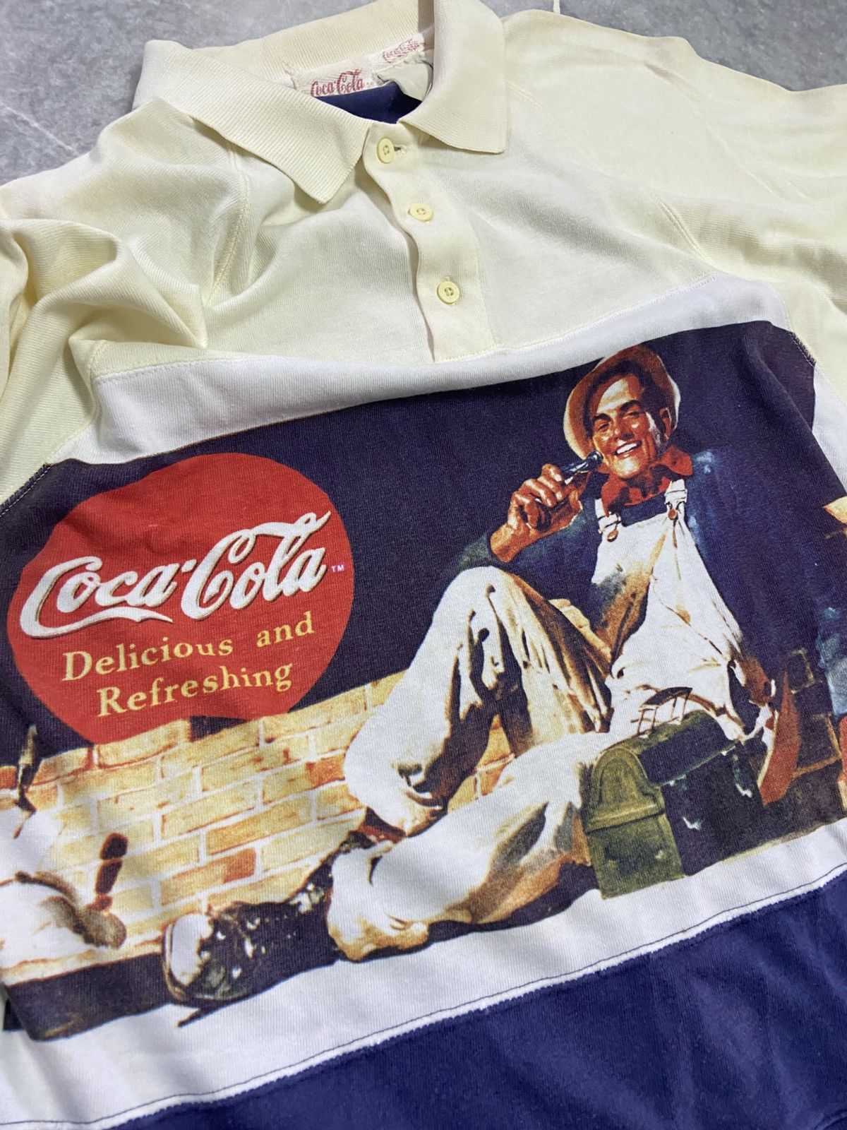 Coca Cola Vintage Coca-cola Rugby Polo T-shirt Size US L / EU 52-54 / 3 - 10 Thumbnail