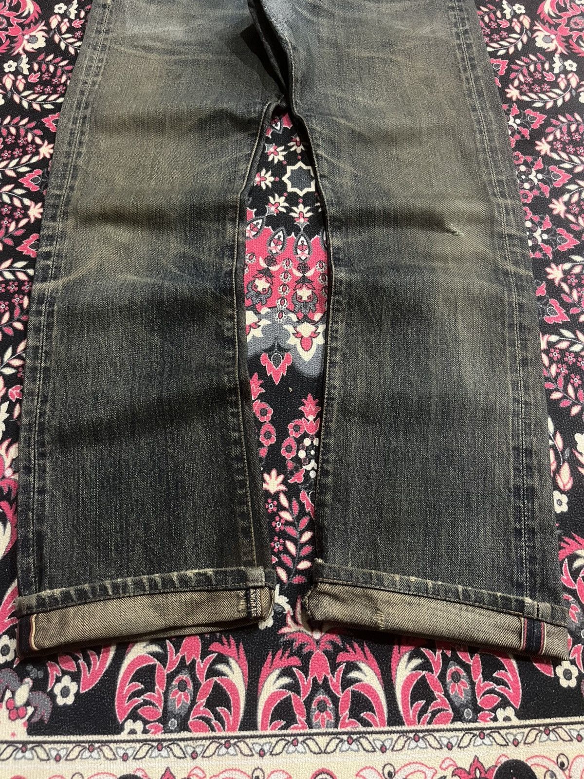 Paul Smith Red Ear Vintage Paul Smith Red Ear Mud Whisker Washed Selvedge Jeans Size US 29 - 12 Thumbnail