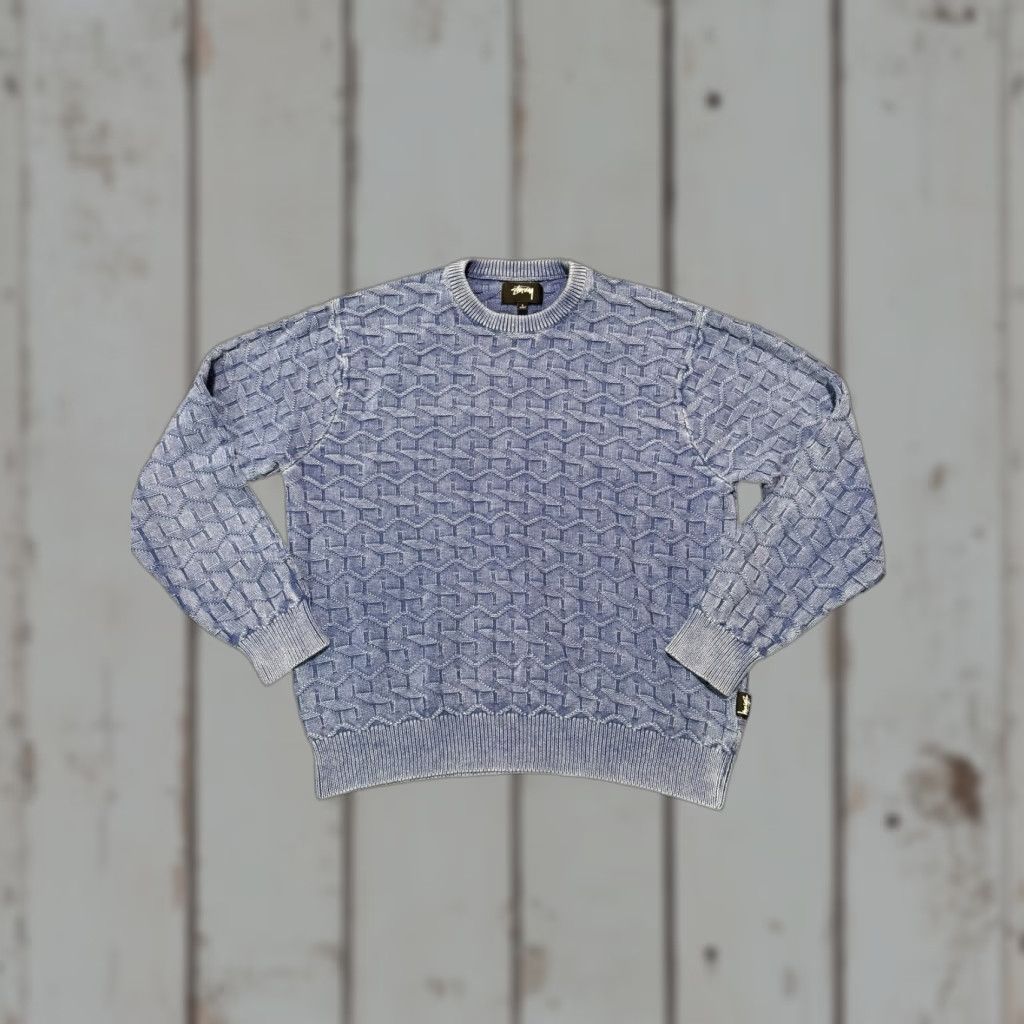 Logo 7 VINTAGE STUSSY STUCY KNIT LOGO ALL PATTERN COTTON SWEATER BLUE SIZE:LARGE LIVETRAVEL Mens Pullover Crew Neck Knit Short Description not needed Size US L / EU 52-54 / 3 - 1 Thumbnail