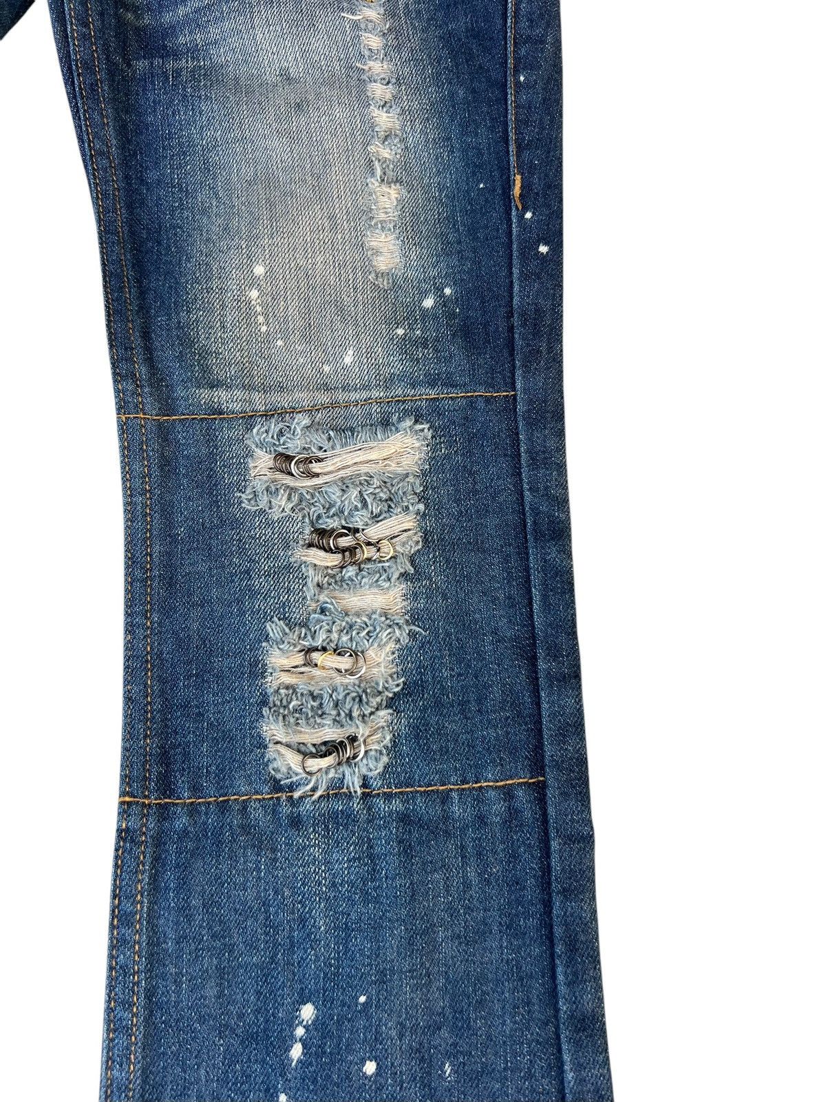 If Six Was Nine × Japanese Brand × Le Grande Bleu (L.G.B.) Material Girl Japan Distressed Denim Super Flare Jeans Size 26" / US 2 / IT 38 - 12 Thumbnail