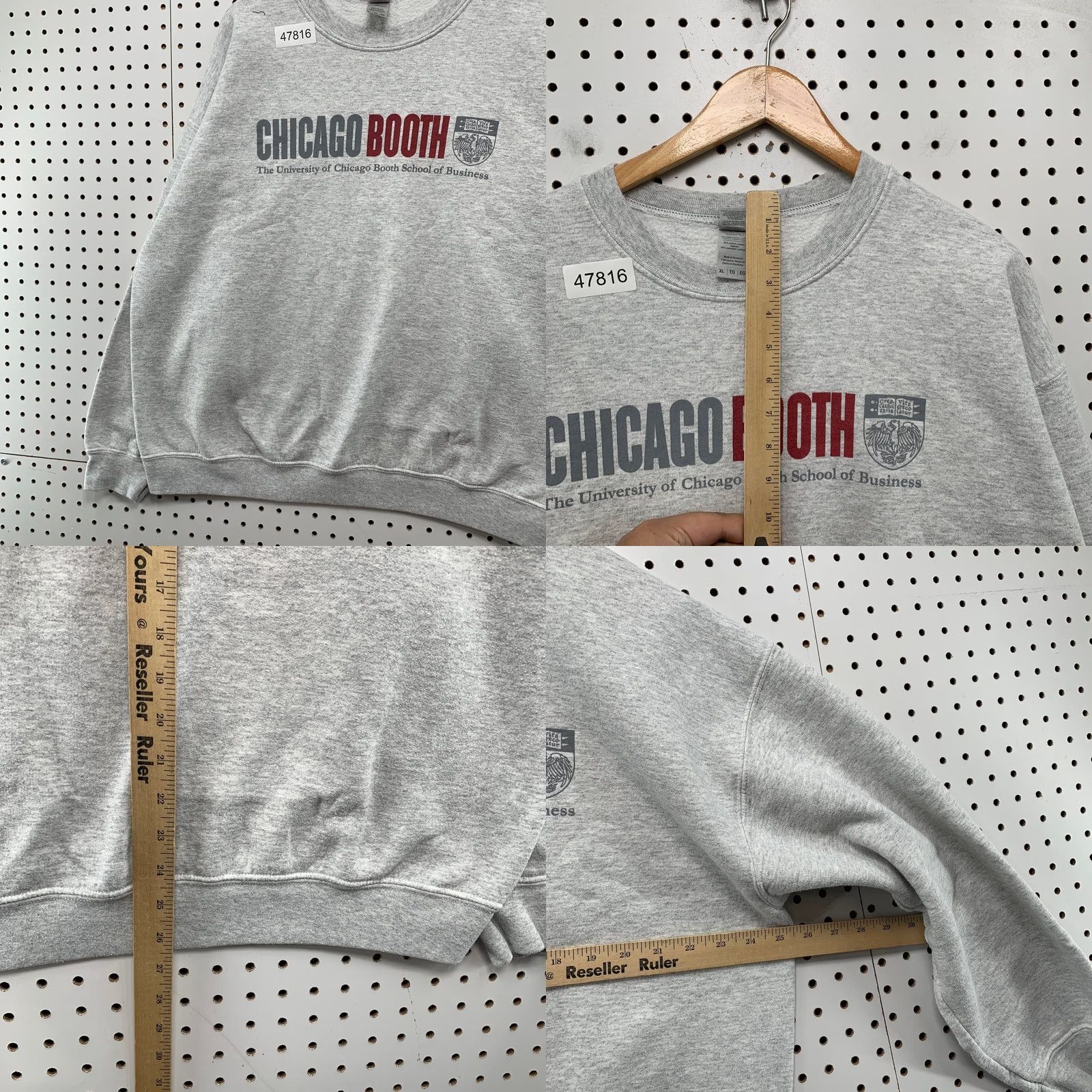 Gildan Gildan Chicago Booth University Sweatshirt Mens XL Gray Fleece Crewneck Size US XL / EU 56 / 4 - 8 Thumbnail