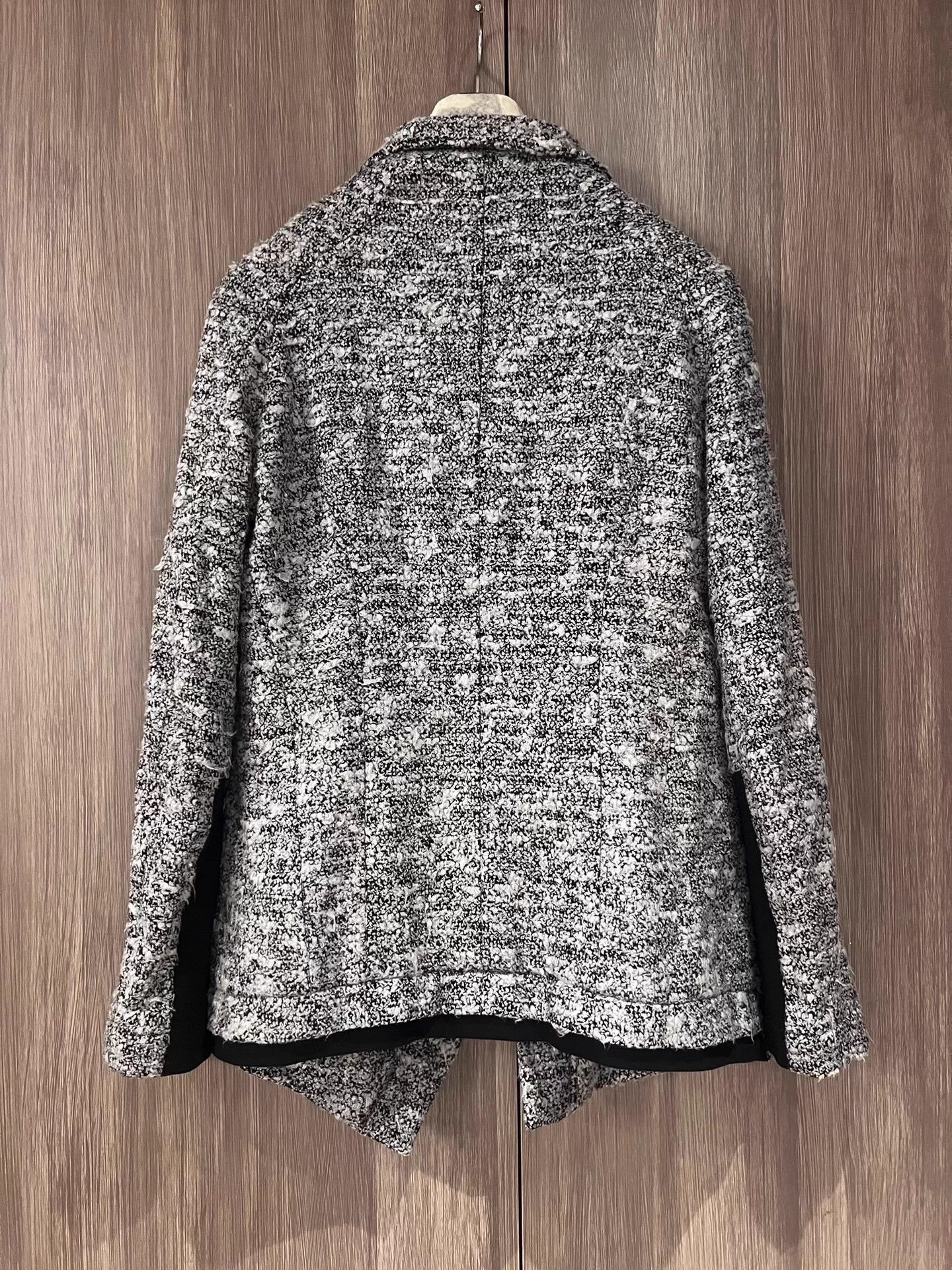 Julius MA Julius 7 Grey Wool Blend Knit Jacquard Coat Size US M / EU 48-50 / 2 - 3 Thumbnail