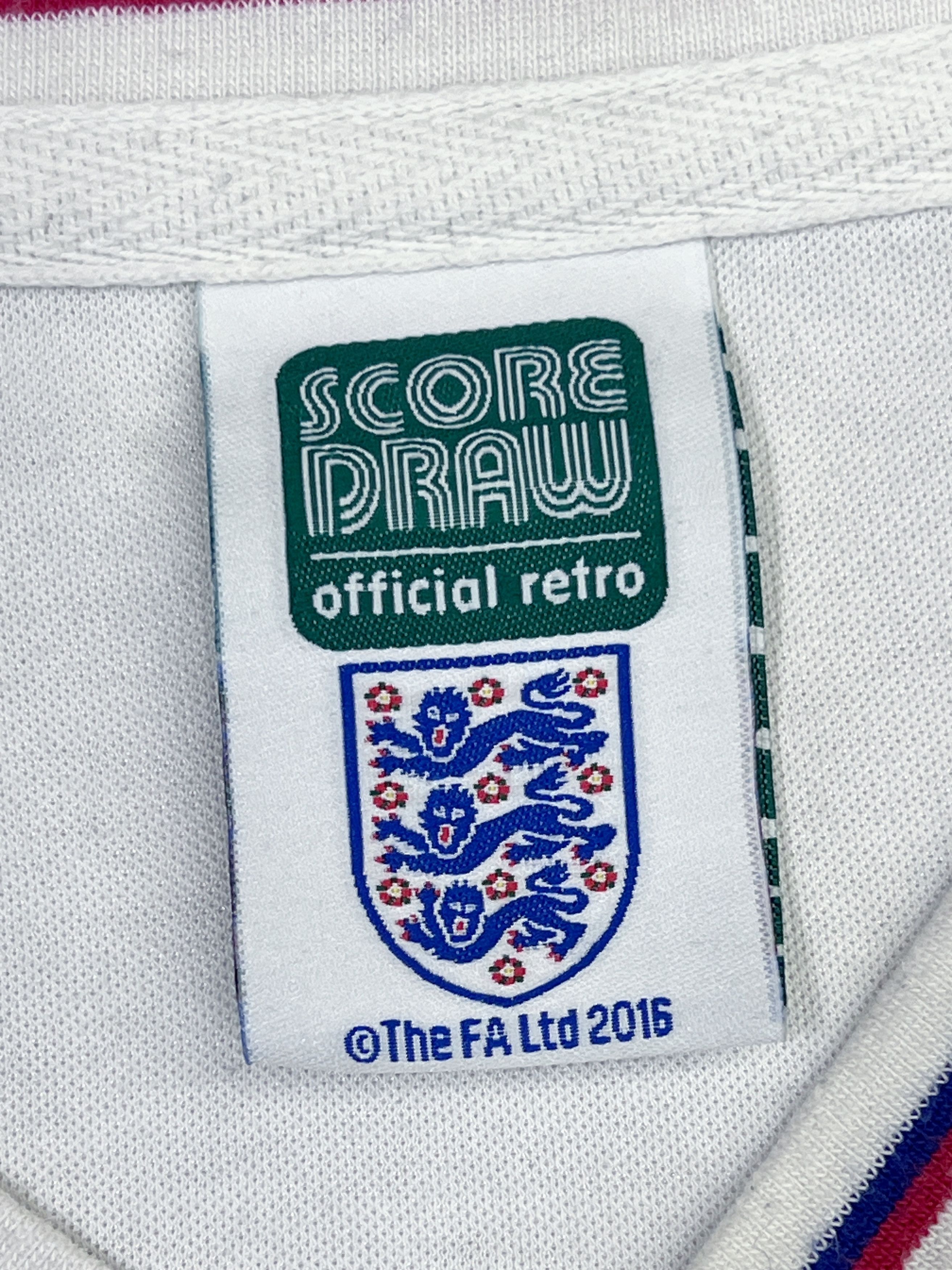 Vintage 1980 - 82 Score Draw England Home Football Shirt Jersey Size US L / EU 52-54 / 3 - 7 Thumbnail
