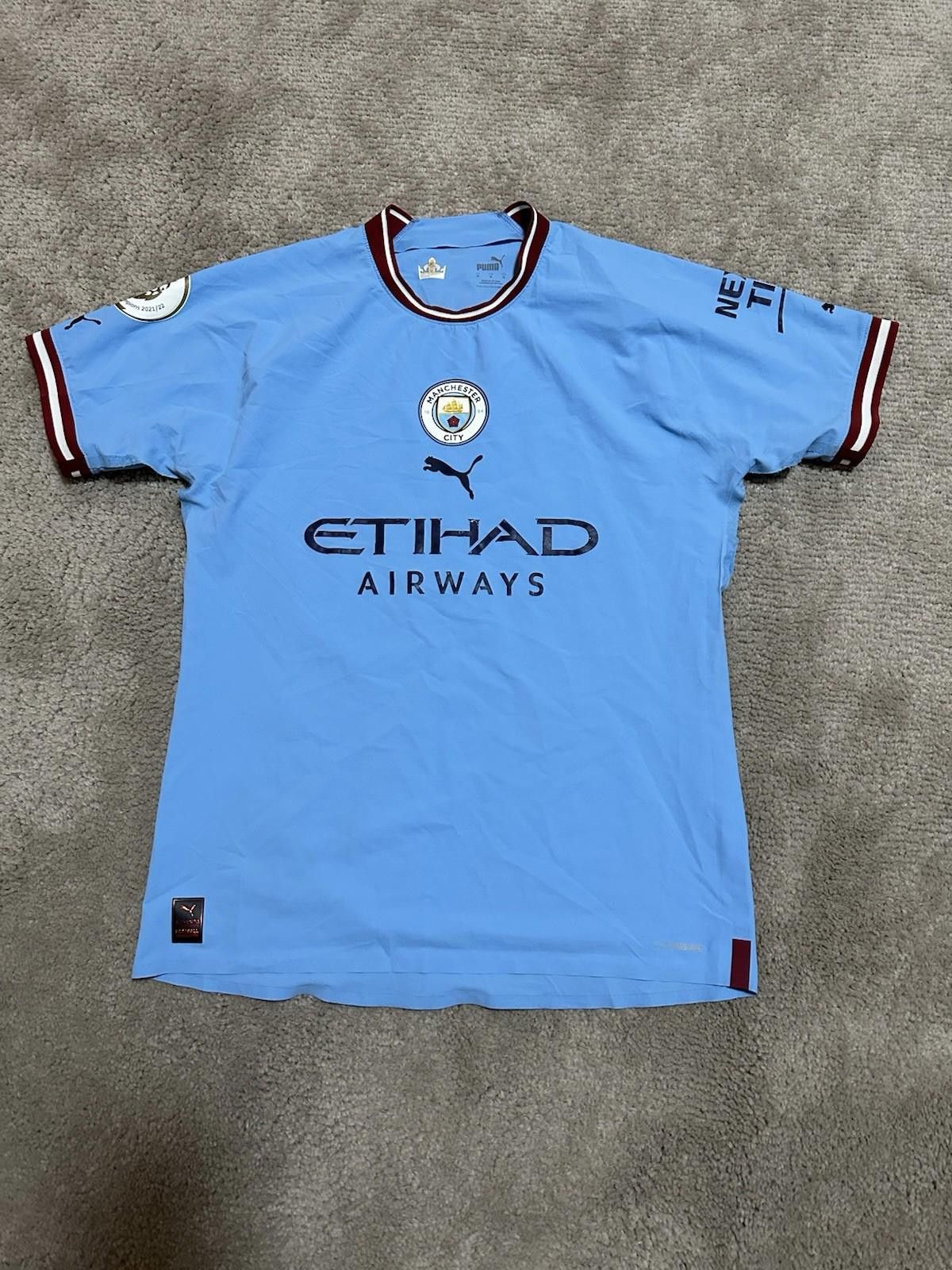 Puma Foden Match Worn Puma 22/23 Manchester City Home Jersey sz m Size US M / EU 48-50 / 2 - 1 Thumbnail