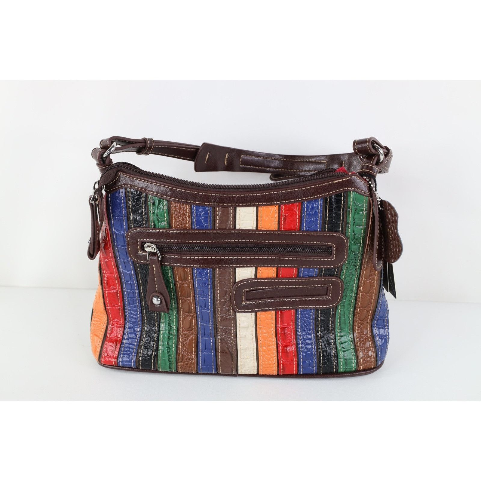 Vintage New Vintage 90s Y2K Babydoll Rainbow Striped Leather Purse Size ONE SIZE - 5 Thumbnail
