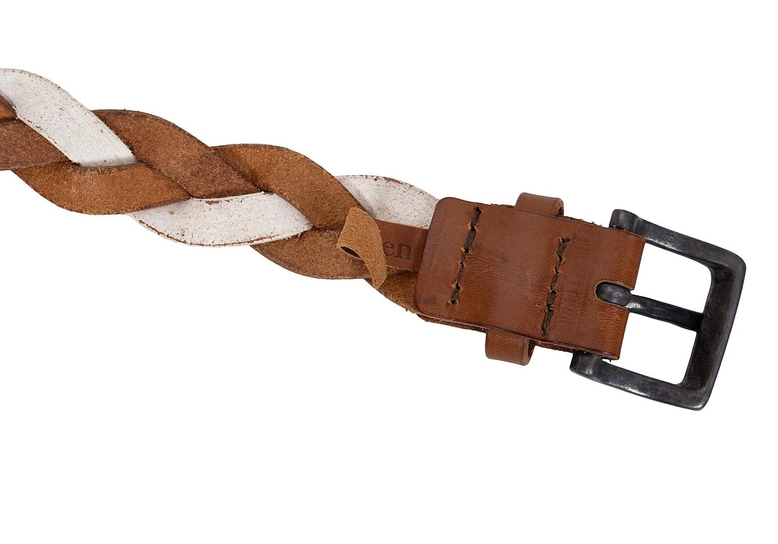Jean Paul Gaultier Woven Leather Belt in White and Brown Size ONE SIZE - 9 Thumbnail