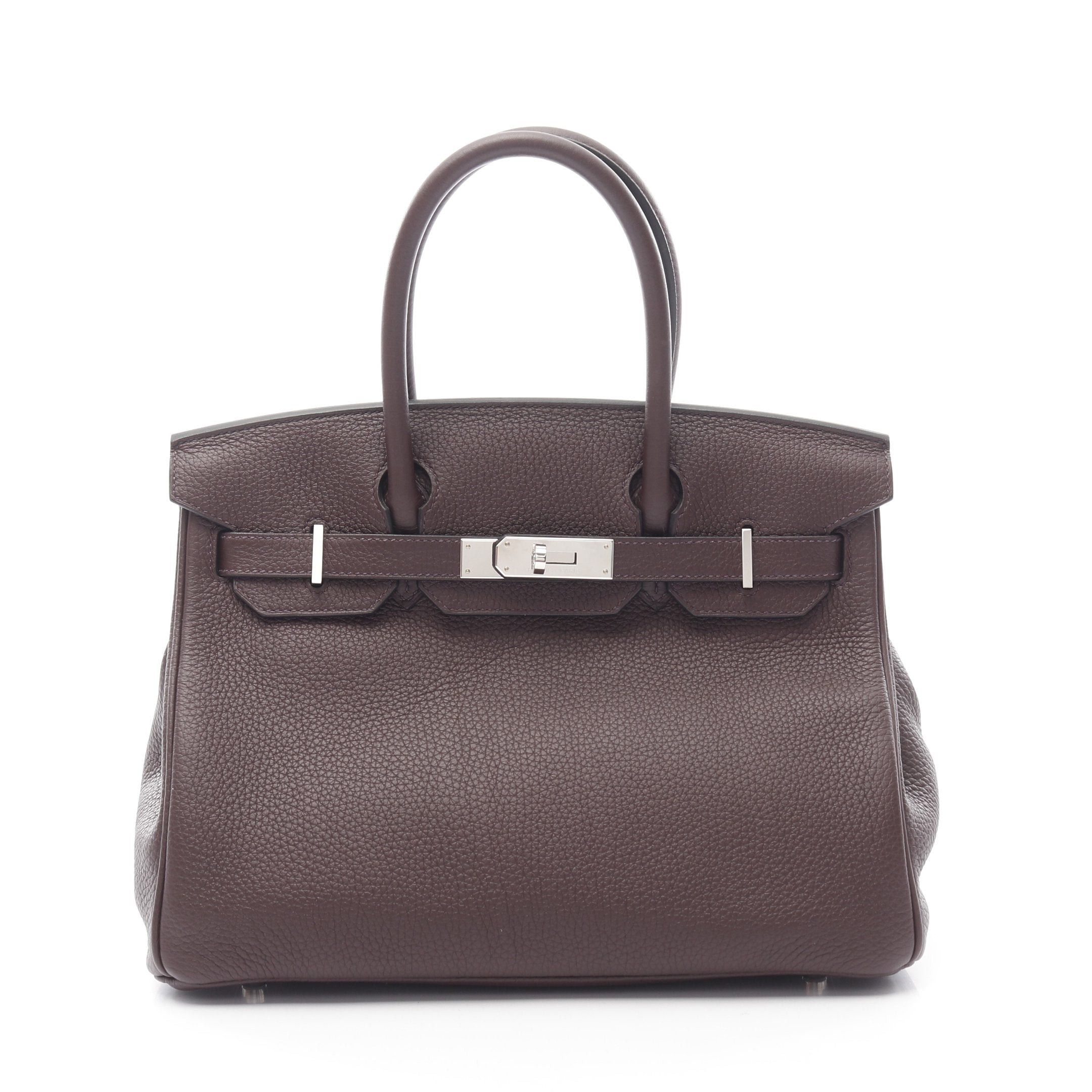 Hermes Hermes Birkin 30 Verso Rouge Serie Brick Handbag Clemence Leather Bordeaux Orange Brown Silver Hardware U Stamp Size ONE SIZE - 1 Thumbnail