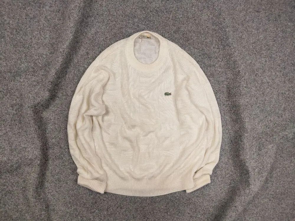 Lacoste Vintage 90's Lacoste Chemise Textured knit Crew Shek sweater Size US M / EU 48-50 / 2 - 1 Thumbnail