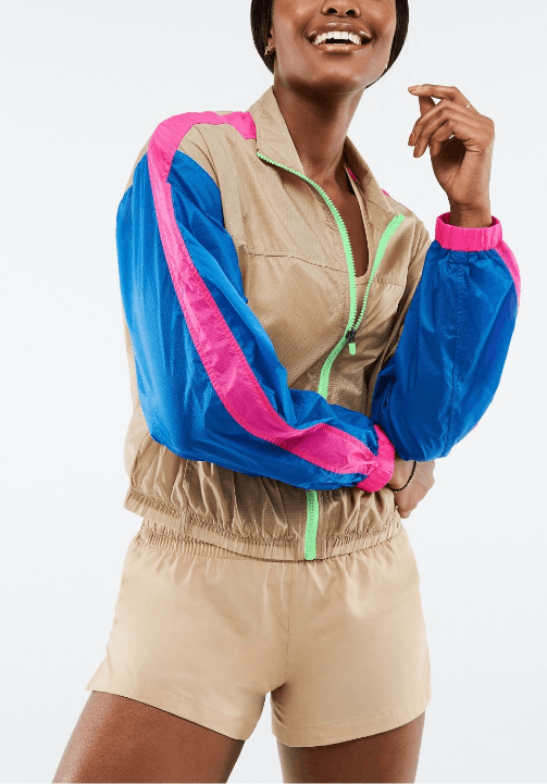 Fabletics Fabletics Payton Woven Cedar Jacket Color-Blocked Zip Jacket Size M / US 6-8 / IT 42-44 - 1 Thumbnail