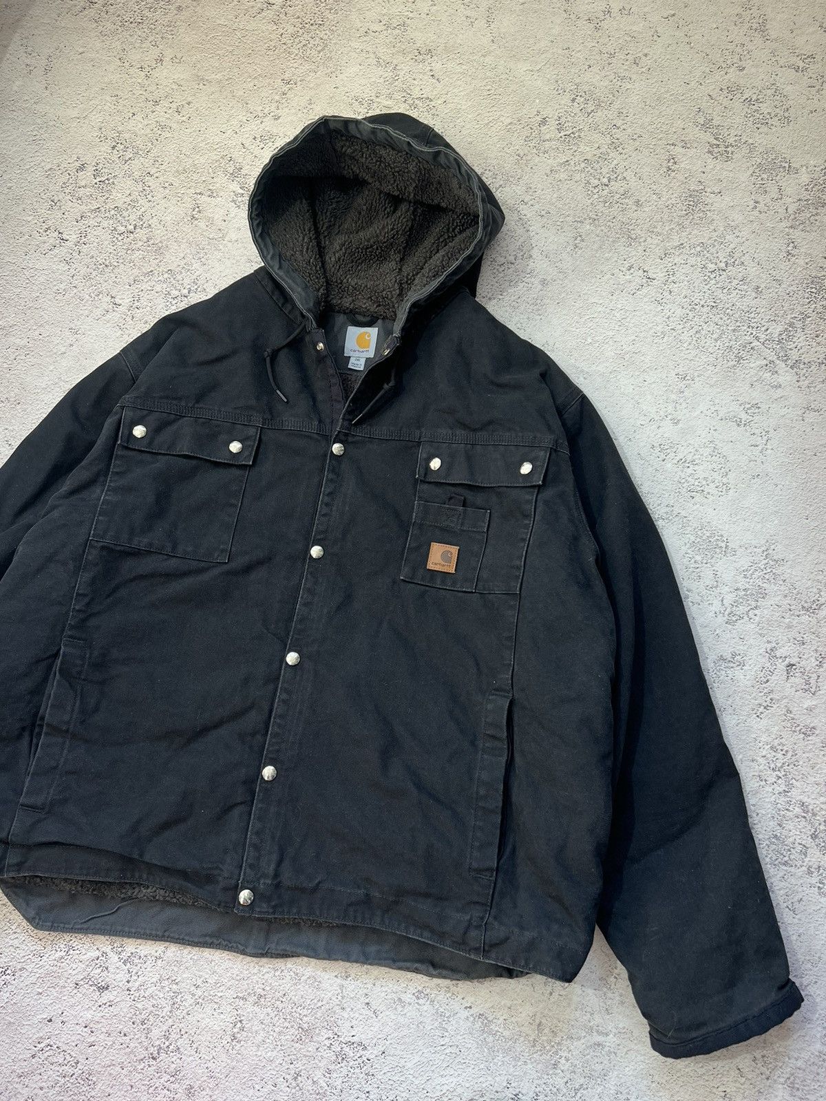 Carhartt × Vintage Carhartt Vintage Faded Work Jacket Sherpa Size US XXL / EU 58 / 5 - 5 Thumbnail