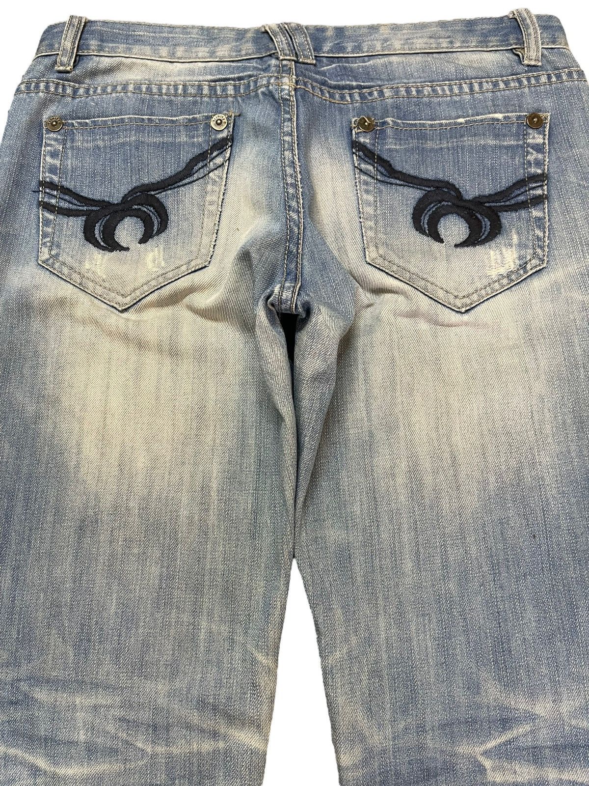 If Six Was Nine Vintage Japanese Brand Mud Faded Wash Distress Flare Jeans Size US 31 - 5 Thumbnail