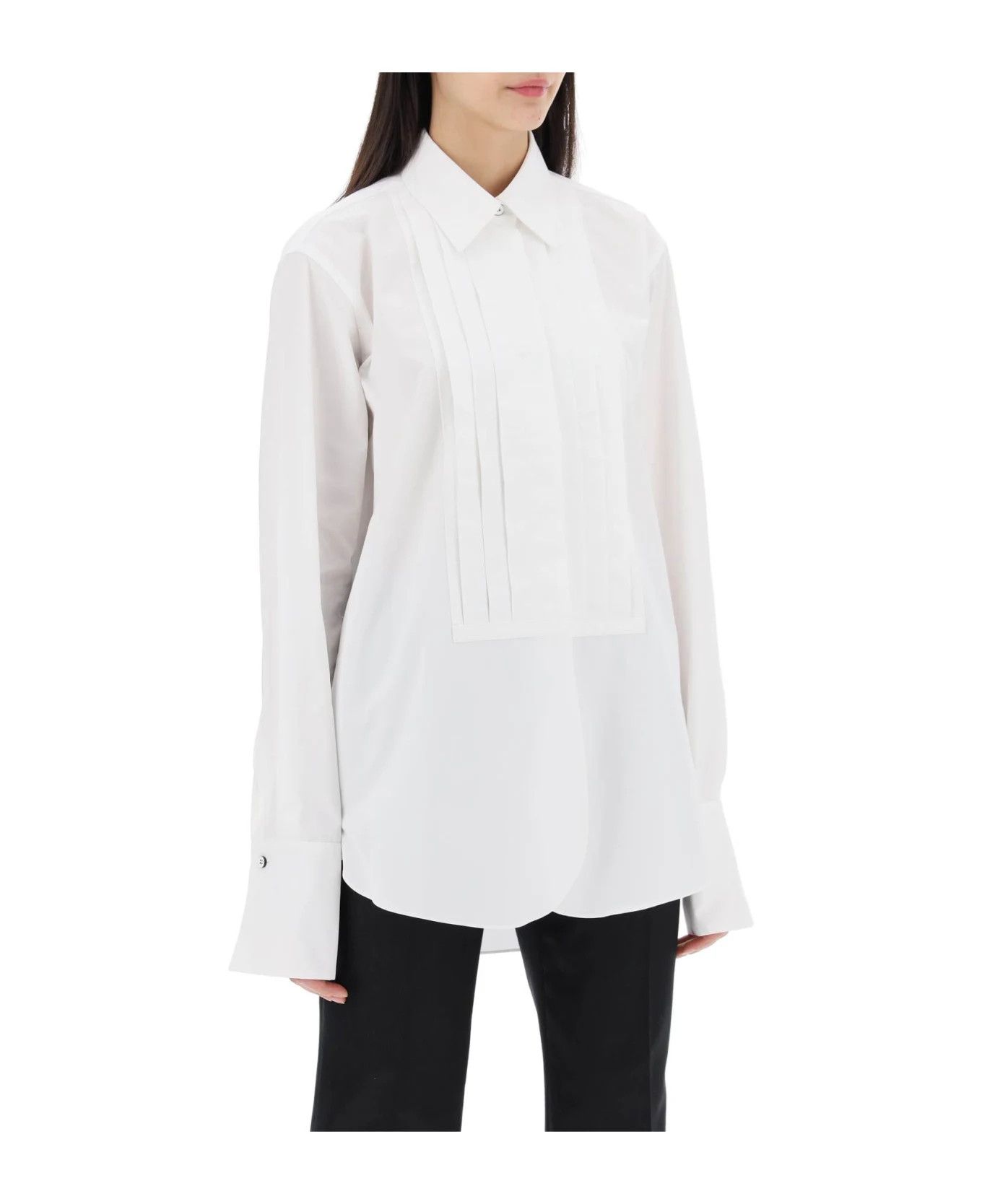 Jil Sander o1y1025 Solid Color Shirt in White Size M / US 6-8 / IT 42-44 - 4 Thumbnail