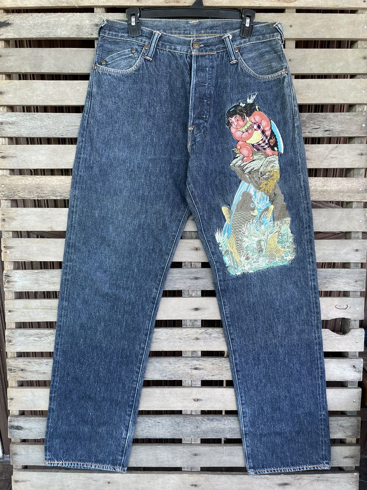 Vintage Rare Yamane Embroidered Selvedge Jeans | Grailed