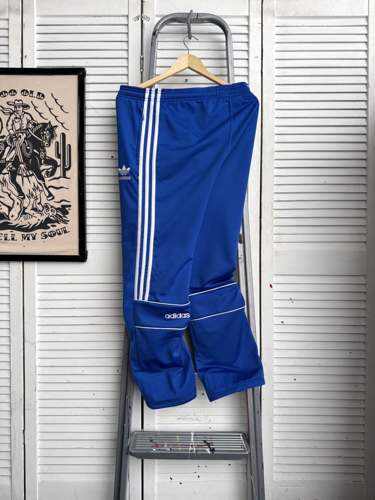 Adidas Vintage Adidas Originals Blue Trefoil Track Pants Size US 32 / EU 48 - 9 Thumbnail