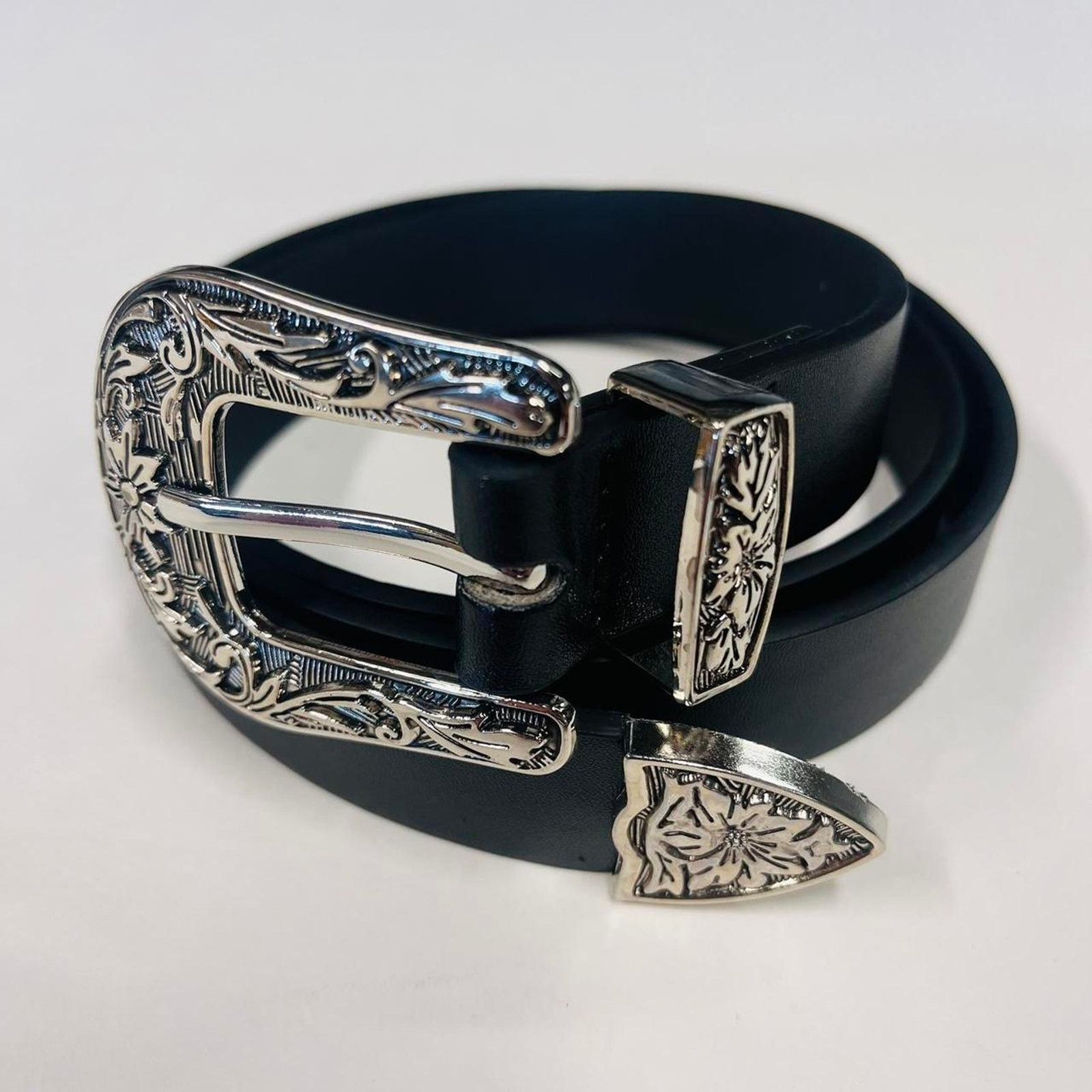Vintage vintage black american western cowboy boho black belt Size ONE SIZE - 6 Thumbnail