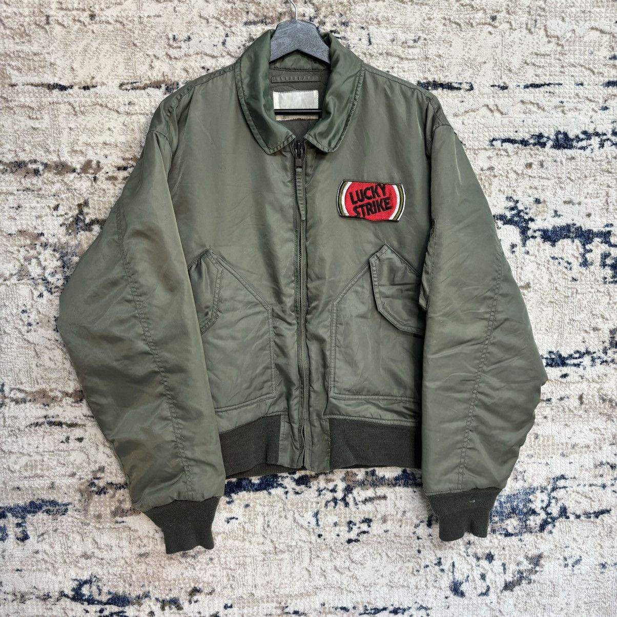 Vintage Bomber Jacket With Lucky Strike Patches Rare Design