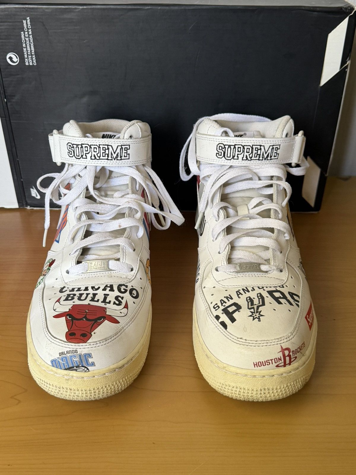 NBA × Nike × Supreme Nike Air Force 1 Mid Supreme NBA white Size US 12 / EU 45 - 3 Thumbnail