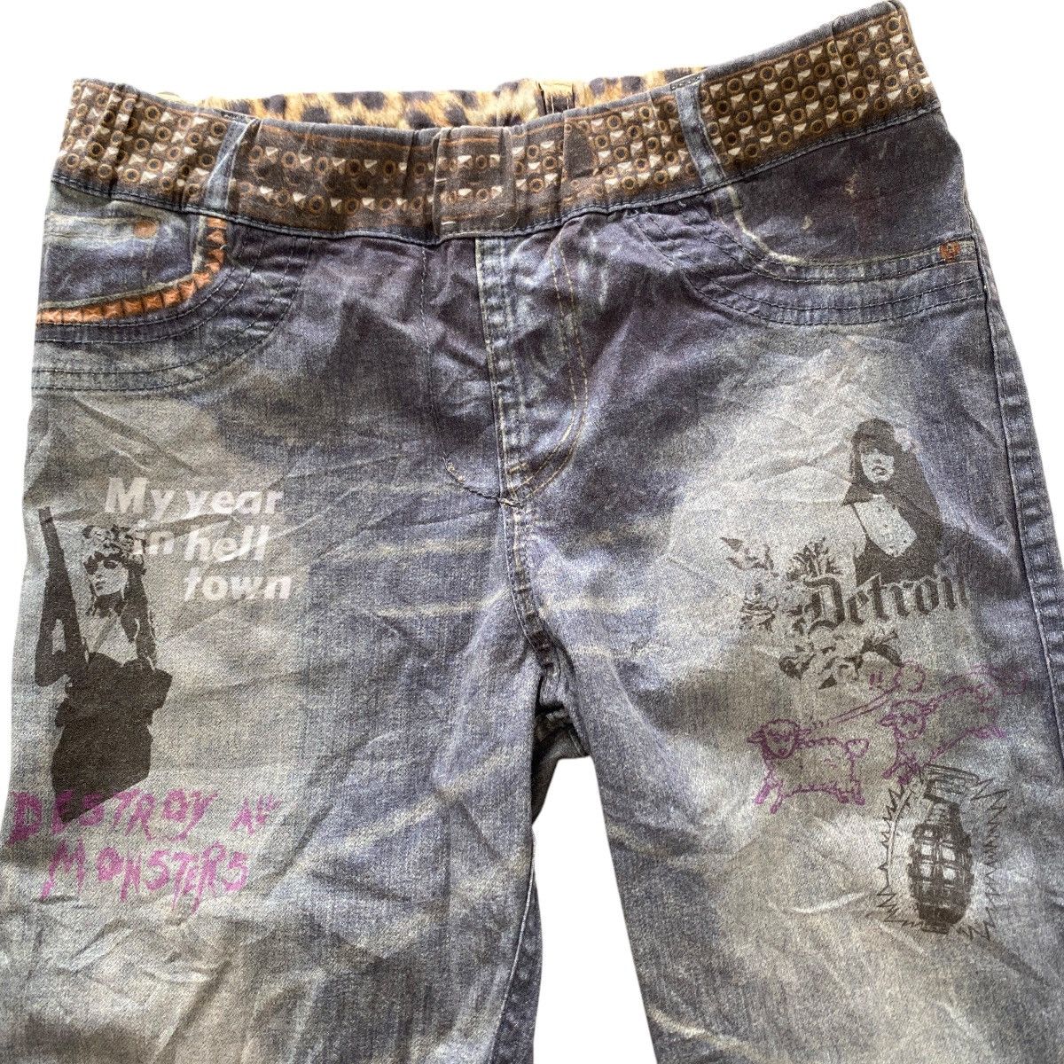 Hysteric Glamour × Japanese Brand Hysteric Glamour Reversible Pants Full Print Leopard x Denim Size 28" / US 6 / IT 42 - 6 Thumbnail