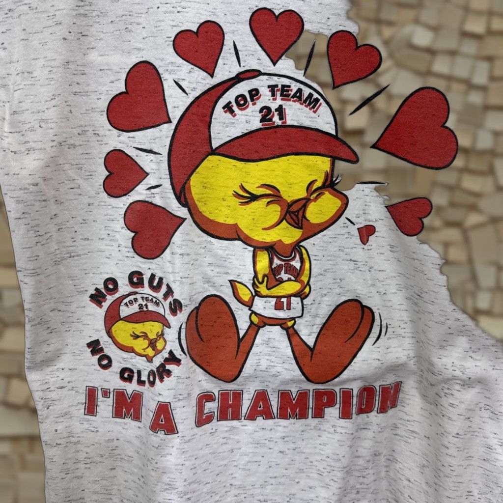 Champion VINTAGE Tweety Bird Looney Tunes T-Shirt Unisex Adults Medium Gray 90s Cartoon Logo 90s Size US M / EU 48-50 / 2 - 1 Thumbnail