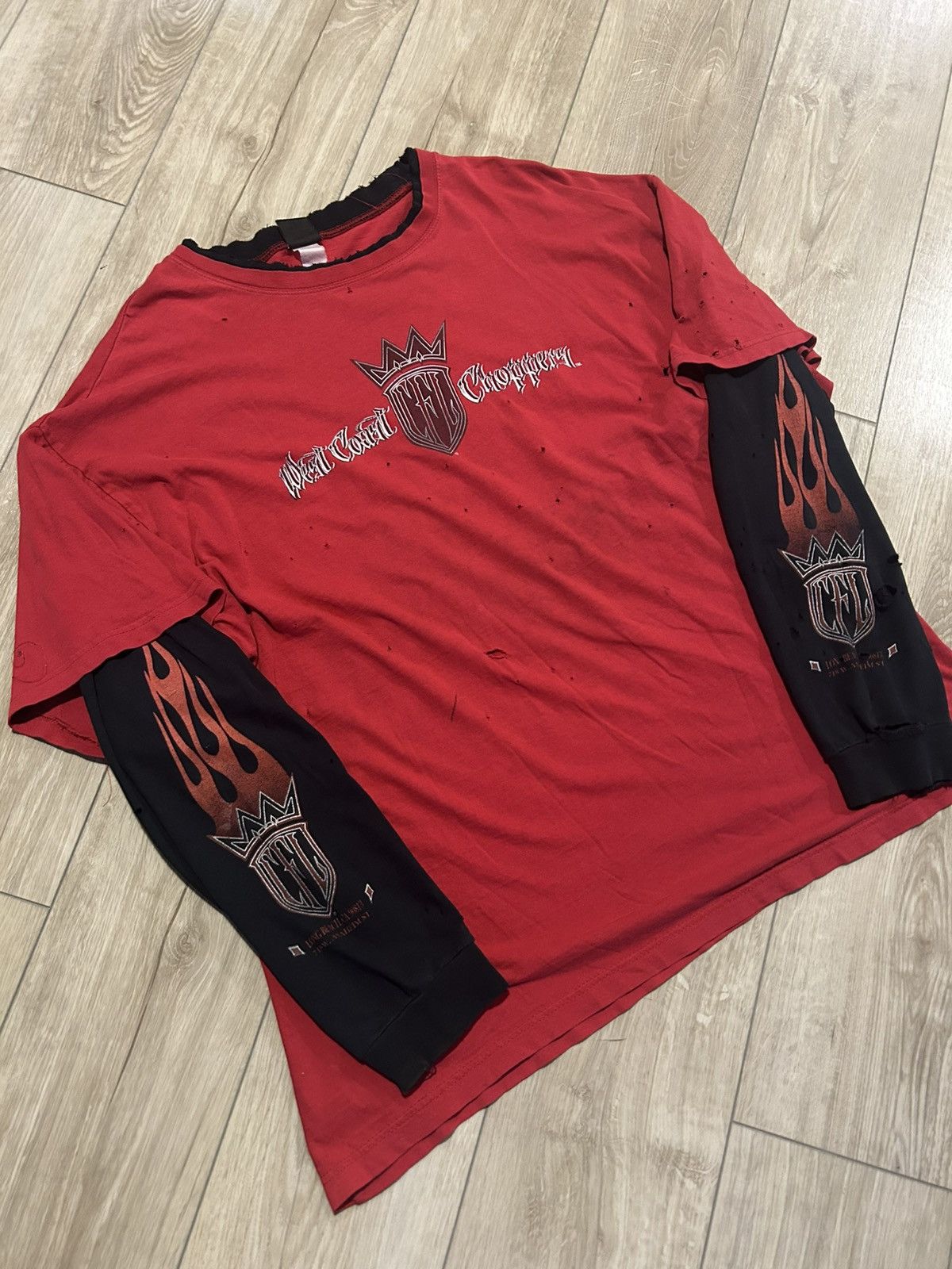 West Coast Choppers Vintage West Coast Choppers CFL Flame L/S Double Layer Tee Size US XXL / EU 58 / 5 - 3 Thumbnail