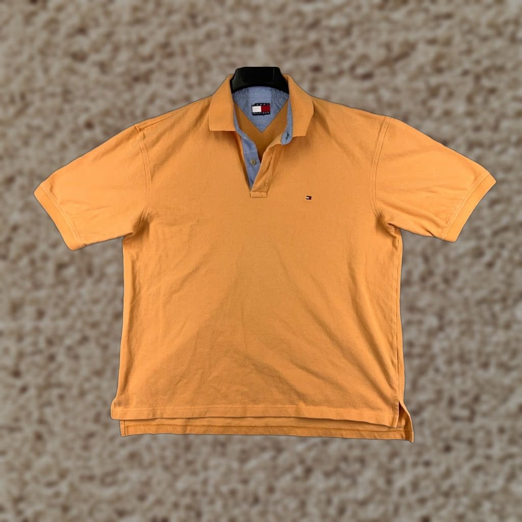 Tommy Hilfiger VINTAGE Tommy Hilfiger Polo Shirt Adult XL Orange 100% Cotton Knit Golf Shirt Mens Polo Modern Sports Size US XL / EU 56 / 4 - 1 Thumbnail