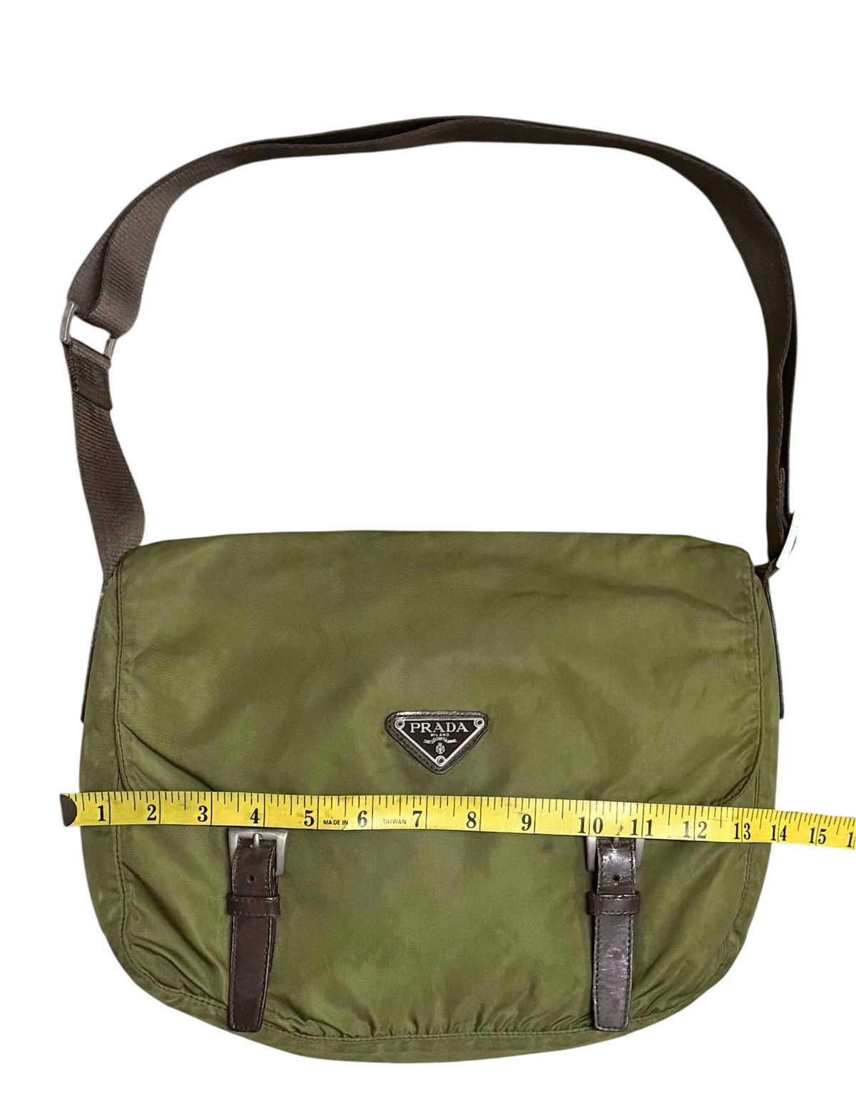 Prada Prada Nylon Messenger Bag Green Color Leather Size ONE SIZE - 6 Thumbnail