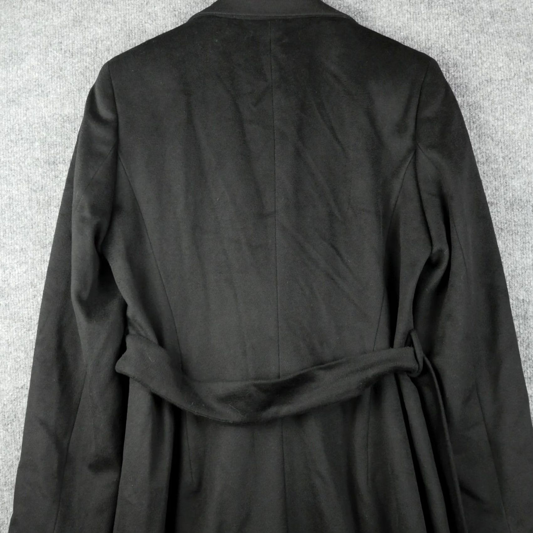 Hugo Boss Hugo Boss Coat Womens 6 Black Claira Belted Long Virgin Wool Overcoat Jacket Size M / US 6-8 / IT 42-44 - 7 Thumbnail