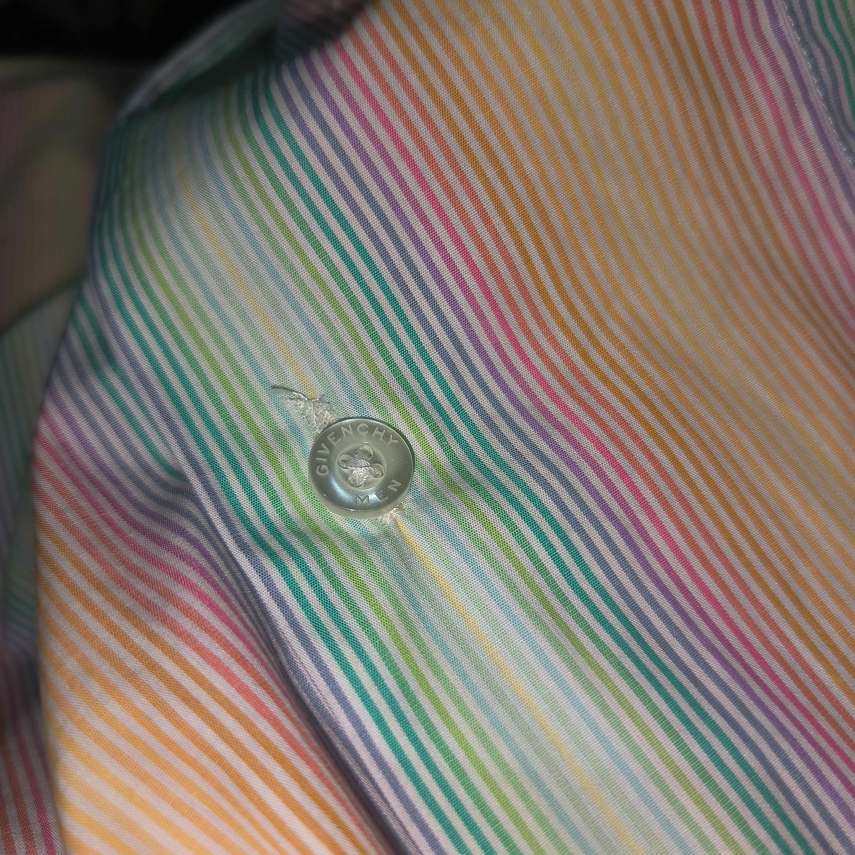 Givenchy Vintage 2000s Givenchy Rainbow Stripe Shirts Size US XL / EU 56 / 4 - 9 Thumbnail