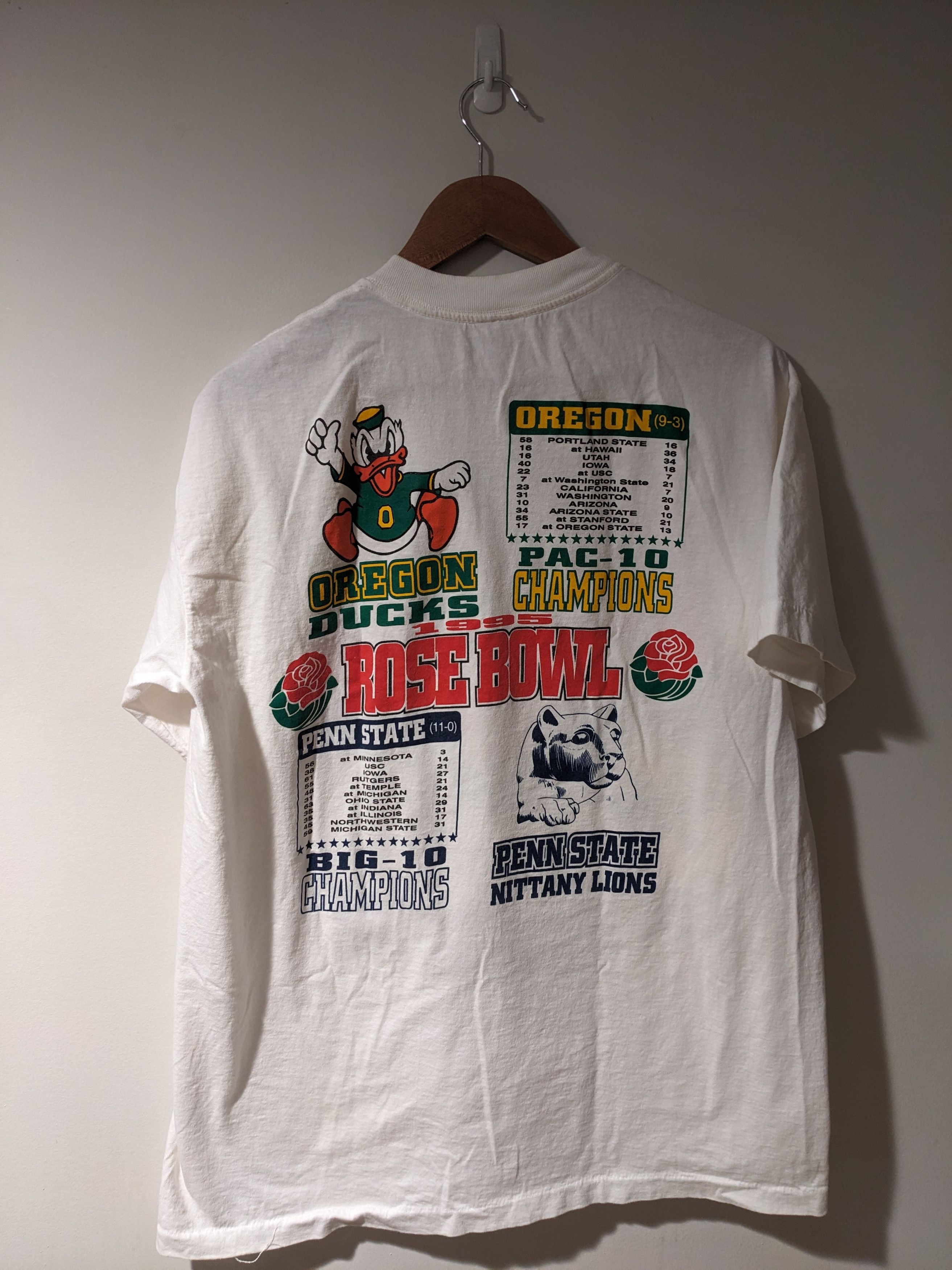 Vintage Vintage 1995 Rose Bowl Oregon Ducks Penn State T-Shirt Size US XL / EU 56 / 4 - 4 Thumbnail