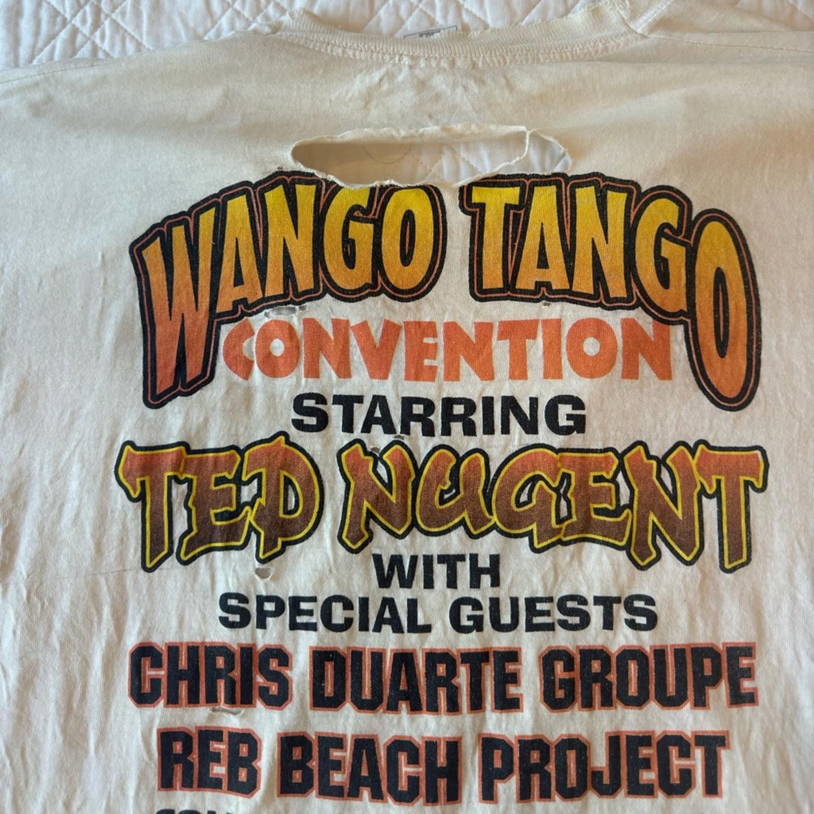 Fruit Of The Loom 1997 TED NUGENT WANGO TANGO THRASHED T-SHIRT Size US XL / EU 56 / 4 - 5 Thumbnail
