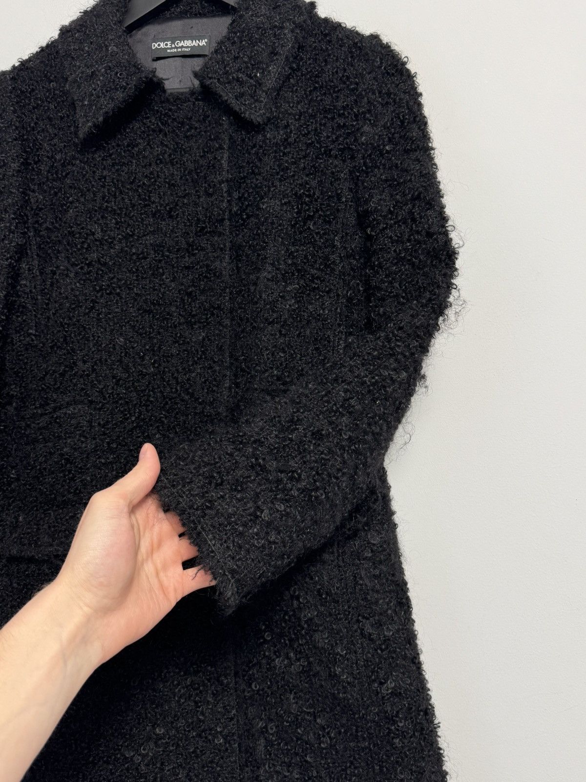 Dolce & Gabbana Dolce & Gabbana Black Boucle Wool Mohair Coat Jacket IT42 Size M / US 6-8 / IT 42-44 - 16 Thumbnail