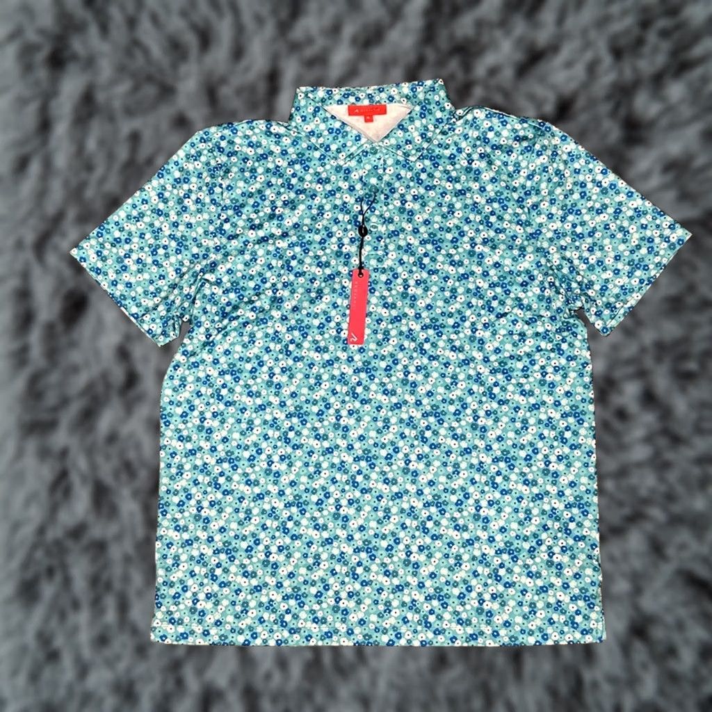 Vintage Redvanly Marne Floral PurePoly Performance Stretch Curaçao Golf Polo XL Mens Blue Shirt Size US XL / EU 56 / 4 - 1 Thumbnail