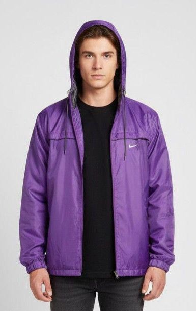 Nike Vintage Nike Small Logo Windbreaker Hoodies Size US L / EU 52-54 / 3 - 1 Thumbnail