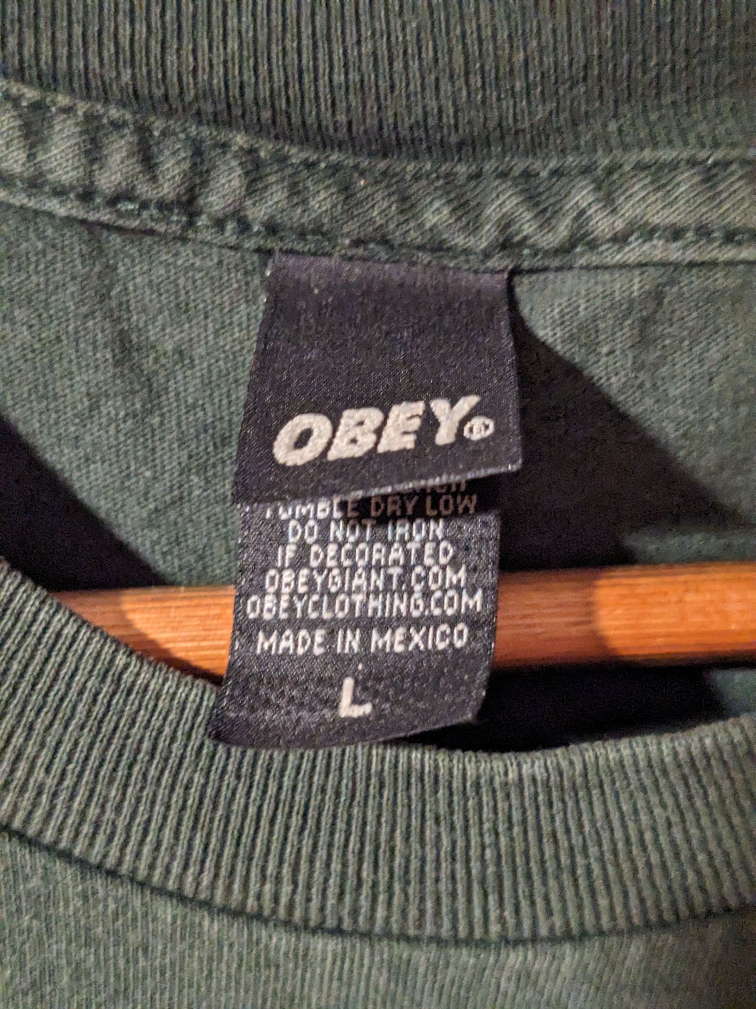 Obey × Vintage Vintage Y2K Obey Posse Skull Americana Green Large T-Shirt Size US L / EU 52-54 / 3 - 3 Thumbnail