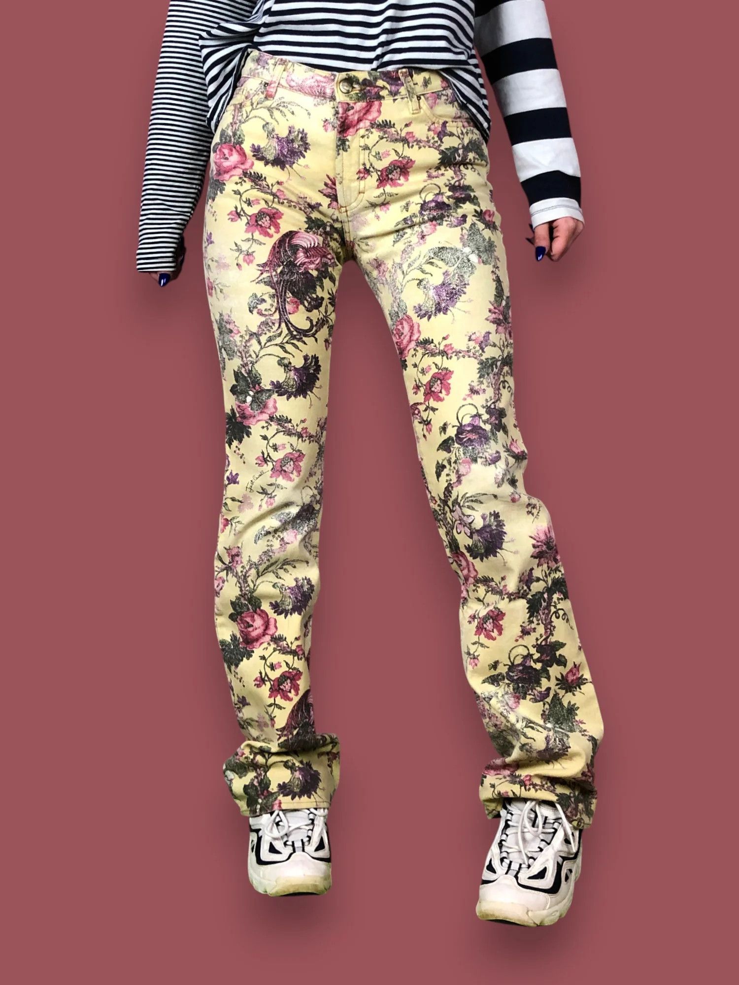 Just Cavalli Y2K Just Cavalli Vintage Women's Floral Jeans - 28 Size 28" / US 6 / IT 42 - 2 Thumbnail