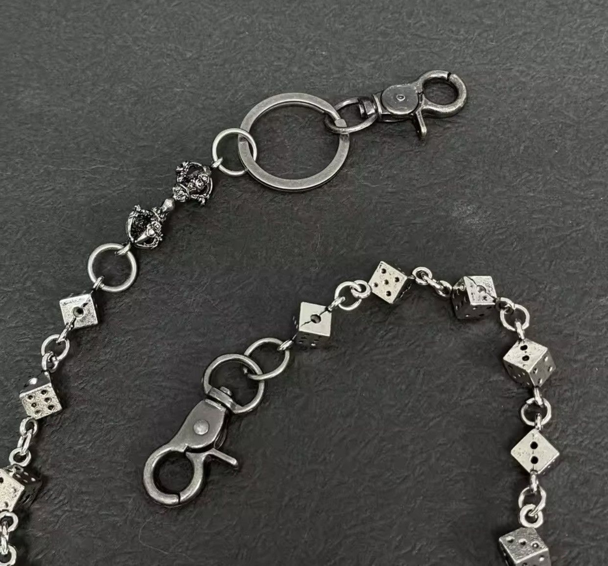 Jewelry punk style worn-out metal dice jeans chain Size ONE SIZE - 2 Thumbnail