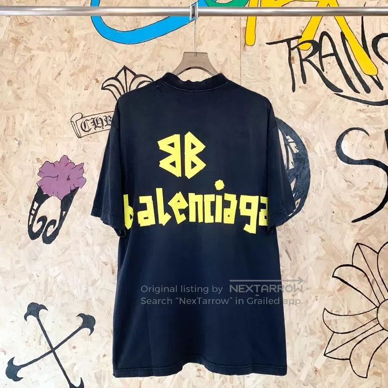 Balenciaga Balenciaga Tape Letter Logo Printed Plain Knit Round Neck Size US S / EU 44-46 / 1 - 5 Thumbnail