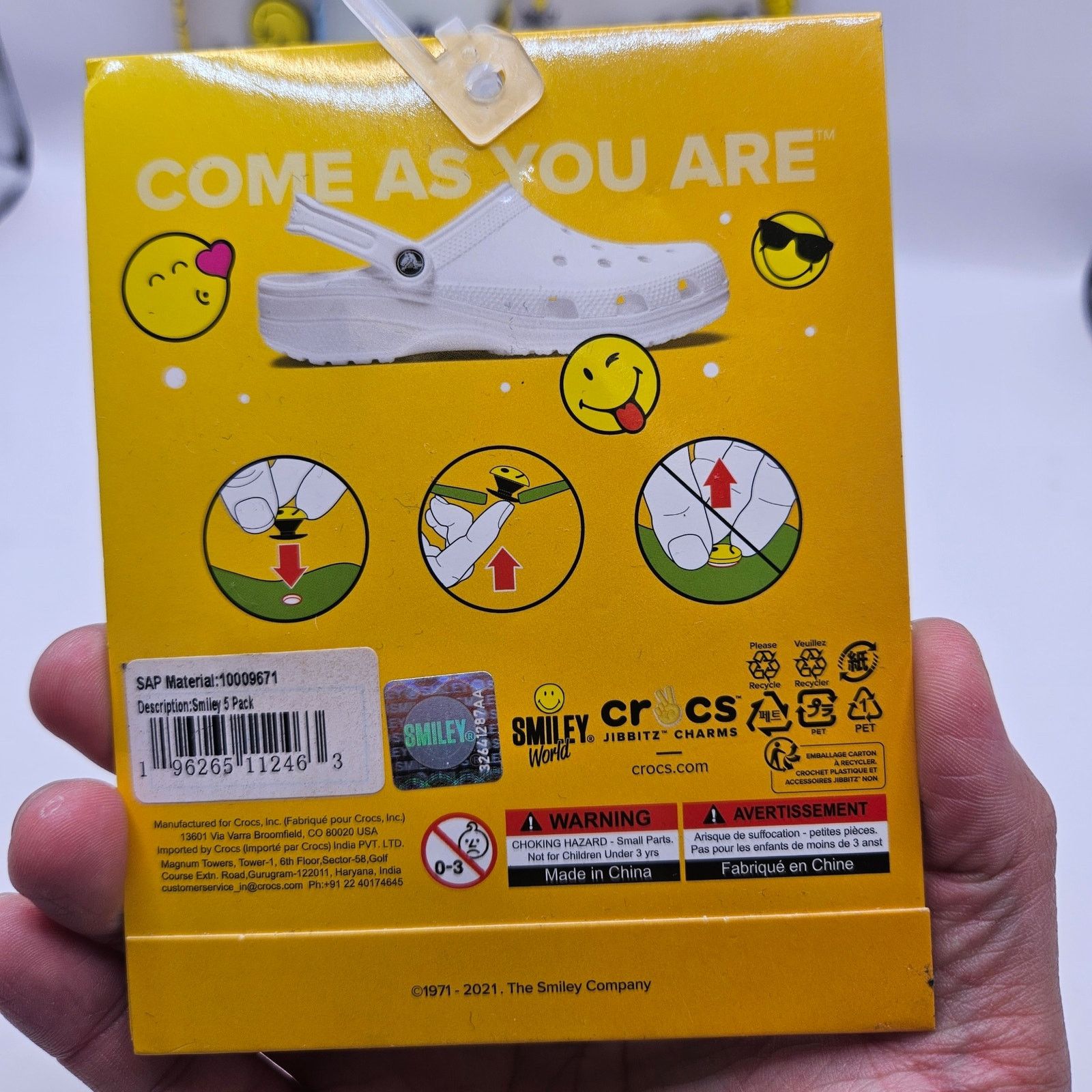 Crocs CROCS JIBBITZ 5PC LOT OF 4(20 CHARMS) SMILEY(3)+DINO(1)NWT Size ONE SIZE - 2 Thumbnail