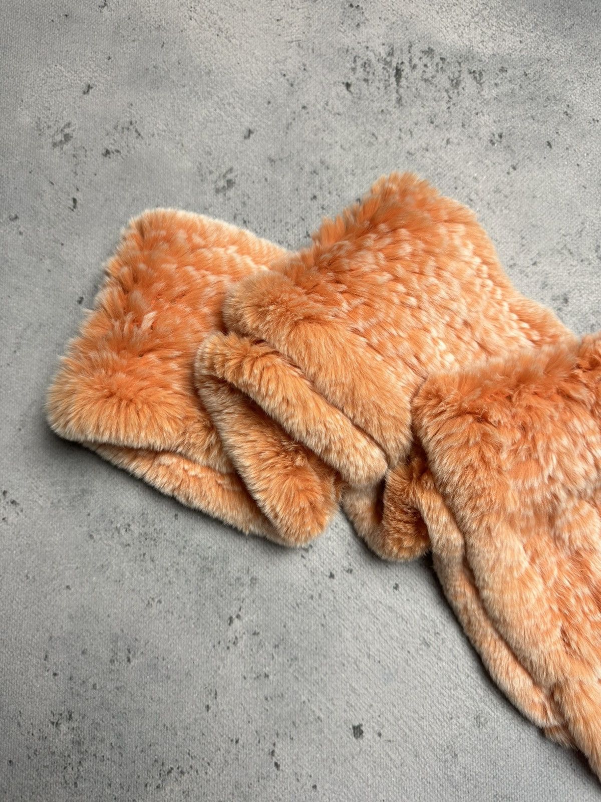 Vintage Mersmann Orange Rabbit Real Fur Scarf Hype Avant Garde Lux Size ONE SIZE - 4 Thumbnail