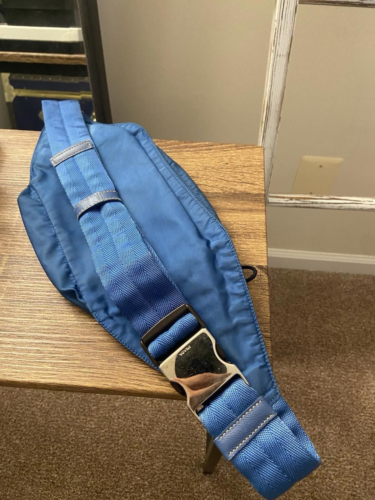 Prada Prada Cerulean Blue Nylon Leather Belt Bag Waist Pouch, Fair Size ONE SIZE - 5 Thumbnail