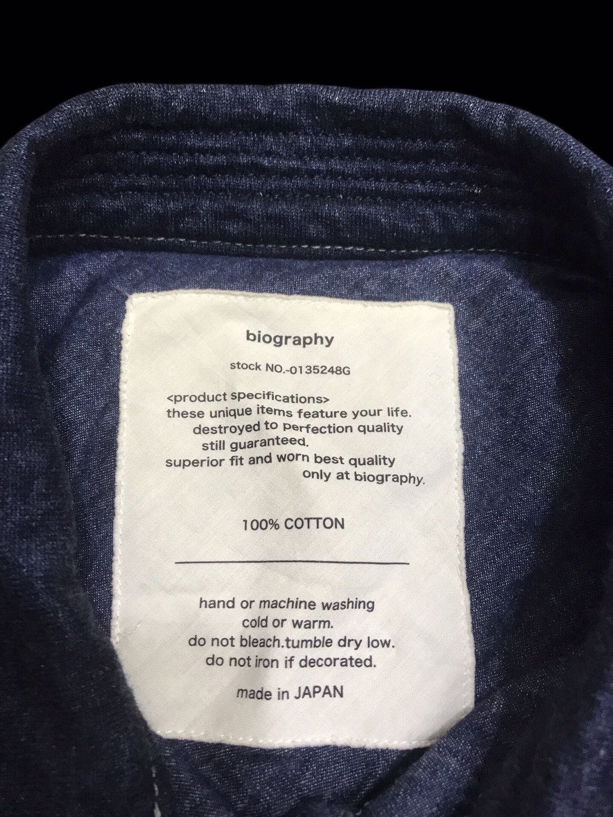 Indigo × Japanese Brand 💥INDIGO💥biography Japan Slim Sweat Trucker F368 Size US S / EU 44-46 / 1 - 5 Thumbnail