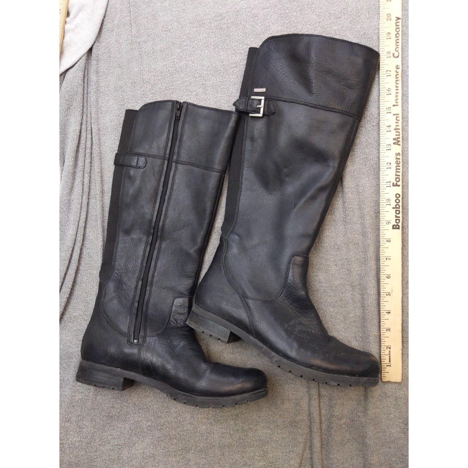 Rockport Rockport Hydro-Shield Boots Womens 9W Black Leather Knee High Waterproof V75550 Size US 9 / IT 39 - 2 Thumbnail